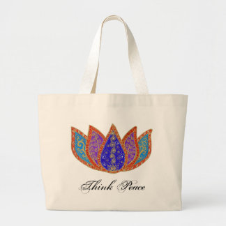 Grand Tote Bag Éléphant paisible Fourre-tout de Lotus