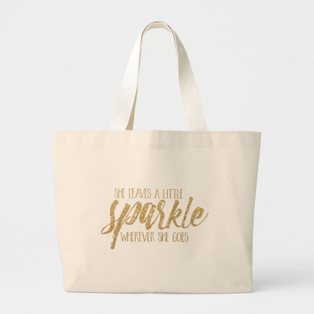 Grand Tote Bag Elle laisse une peu d'étincelle (Devant)