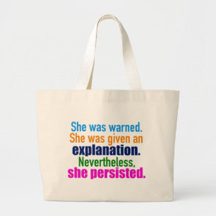 Grand Tote Bag Elle Persista Elizabeth Warren