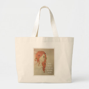Grand Tote Bag Elle portait des fleurs dans les cheveux