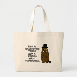 Grand Tote Bag Embrasse un marmotte aujourd'hui. Attrape une rage
