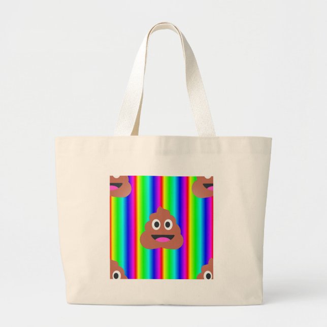 Grand Tote Bag émoticône arc-en-ciel (Devant)