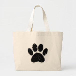 Grand Tote Bag Empreinte de patte De Chien Rough Et Distressed