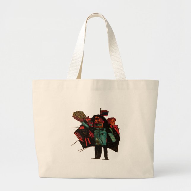 Grand Tote Bag encre crypto (Devant)