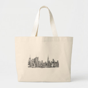 Grand Tote Bag Encre d'horizon de New York