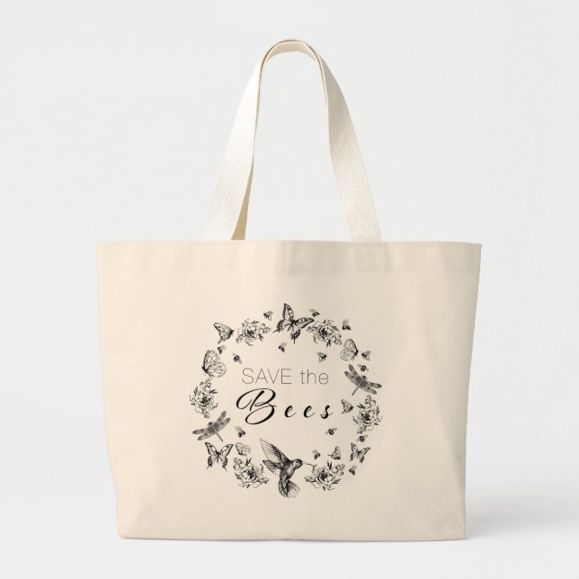 Grand Tote Bag Enregistrer les abeilles Jumbo Fourre-tout Design  (Devant)