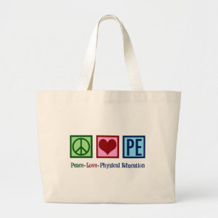 Grand Tote Bag Enseignant Peace Love PE