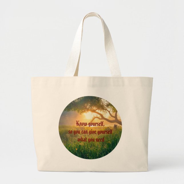 Grand Tote Bag Environnement avec texte (Devant)