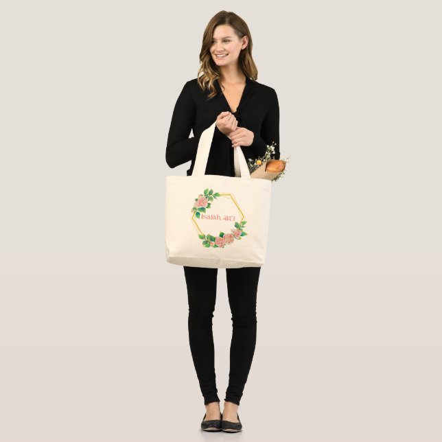 Grand Tote Bag Ésaïe 41:13 (Devant (modèle))