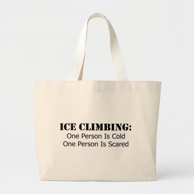 Grand Tote Bag Escalade de glace - Froid, Peur (Devant)
