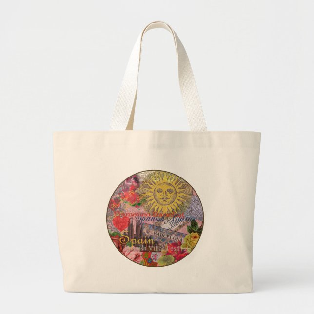Grand Tote Bag Espagne Sunshine Espagnol Voyage vacances (Devant)