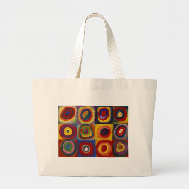 Grand Tote Bag Étude des couleurs des cercles Carré (Devant)