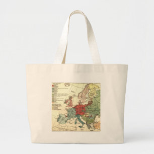 Grand Tote Bag Europe Carte Pays Antique Mondiale