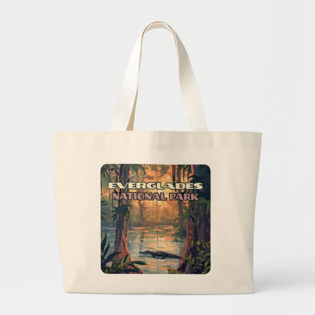 Grand Tote Bag Everglades Parc National Alligator Marécage Florid (Devant)