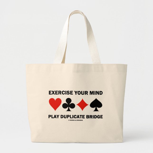 Grand Tote Bag Exercez votre pont en double de jeu d'esprit (Devant)