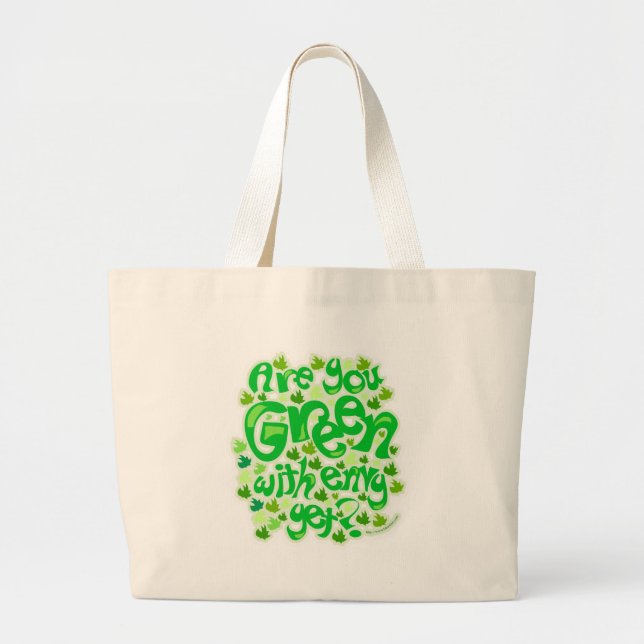 Grand Tote Bag Faites-Les Vert Avec Envie (Devant)