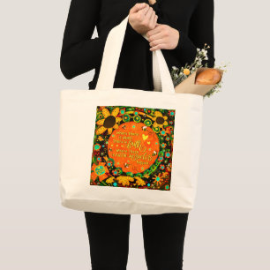 Grand Tote Bag Faith Jolie Orange Jaune Floral Bumblebee Irelyn