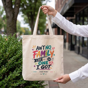 Grand Tote Bag Famille comme celle de la tendance couleur texte p