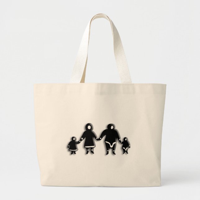 Grand Tote Bag Famille esquimaude (Devant)