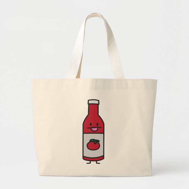 Grand Tote Bag Fantaisie de condiment de Tableau de sauce tomate (Devant)