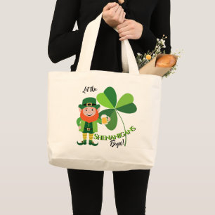 Grand Tote Bag Farces Lutins Shamrock St Patrick’s Day