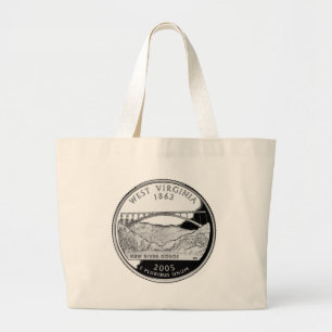 Grand Tote Bag Faux West Virginia State Quarter