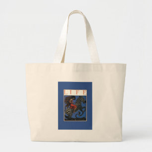 Grand Tote Bag Femme Art Nouveau Zèbre Vintage Life 1922