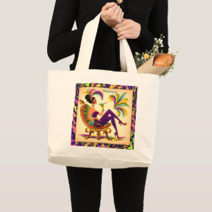 Grand Tote Bag Femme Martini Mardi Gras Rétro Milieu de Siècle 60