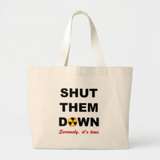 Grand Tote Bag Fermé leur en bas du slogan d'Anti-Arme nucléaire