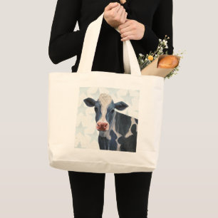 Grand Tote Bag Ferme patriotique - vache