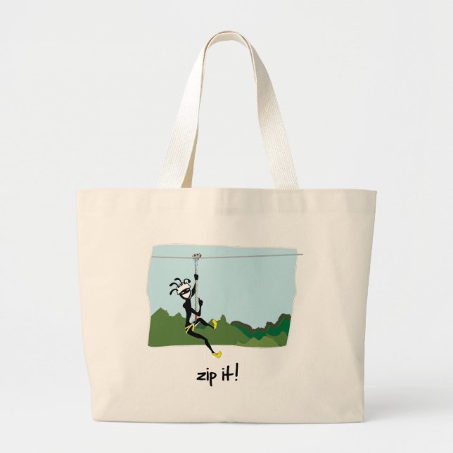 Grand Tote Bag "Fermez- la fermeture éclairle ! " (Devant)