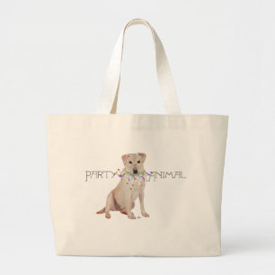 Grand Tote Bag Fête de Labrador Retriever Jaune
