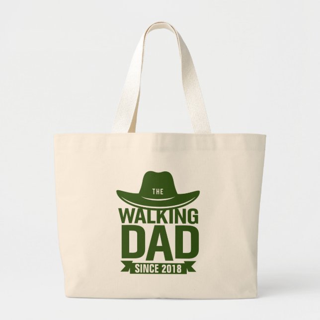 Grand Tote Bag Fête des pères - Le Père qui marche depuis... (Devant)