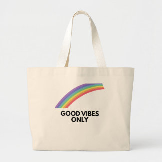 Grand Tote Bag Fille arc-en-ciel esthétique Ligne Art Good Vibes 