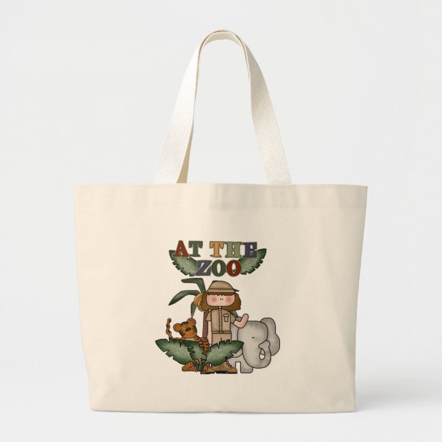 Grand Tote Bag Fille au zoo (Devant)