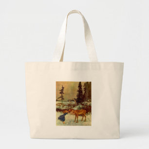 Grand Tote Bag Fille et rennes