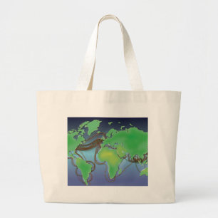 Grand Tote Bag Fils du monde - Câbles sous-marins