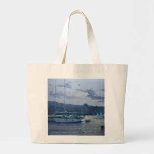 Grand Tote Bag Fin de l'après-midi amarrée de yachts