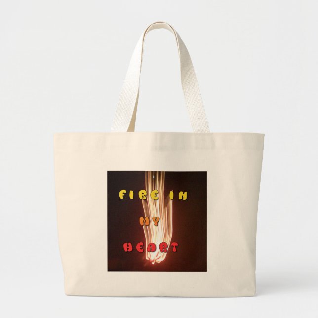 Grand Tote Bag Fire in My Heart Art Print (Devant)