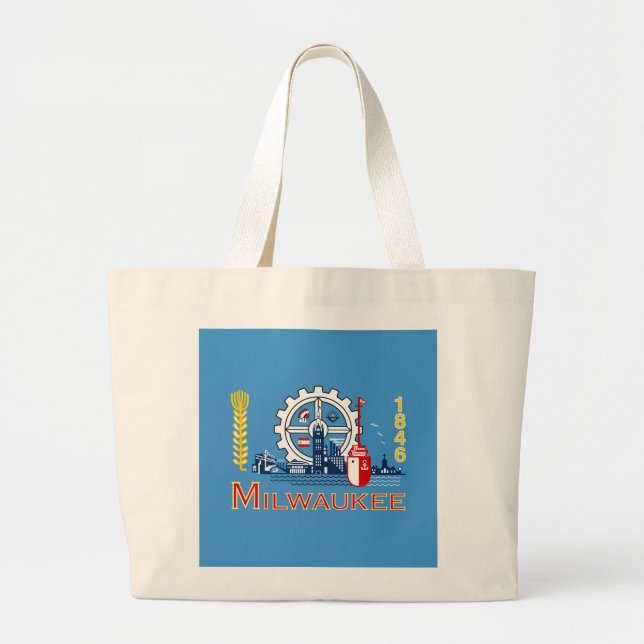 Grand Tote Bag Flag of Milwaukee, Wisconsin  (Devant)