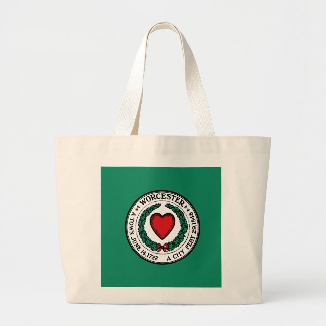 Grand Tote Bag Flag of Worcester, Massachusetts  (Devant)