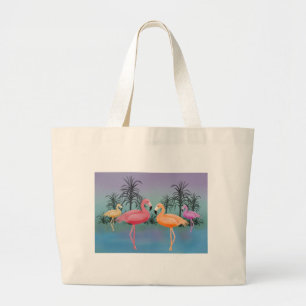Grand Tote Bag Flamants roses fabuleux