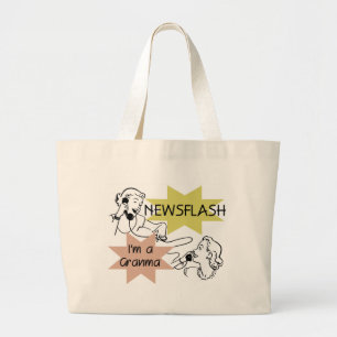 Grand Tote Bag Flash d'information je suis des T-shirts et des