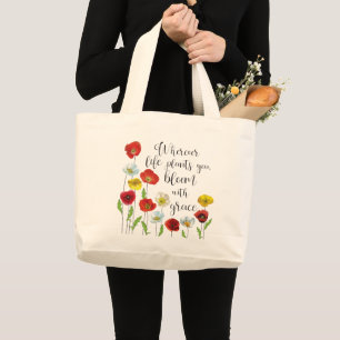 Grand Tote Bag Fleur à la pavot