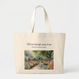 Grand Tote Bag Fleur Chelsea personnalisable Watercolor Art