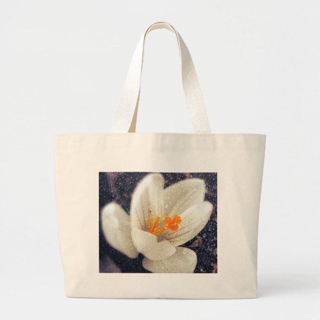 Grand Tote Bag Fleur de crocus Rainy Day (Devant)