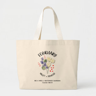 Grand Tote Bag Fleur du mois de naissance FÉVRIER Christian