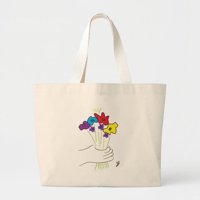 Grand Tote Bag fleur fourre-tout (Devant)