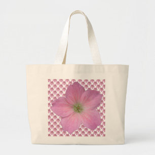 Grand Tote Bag Fleur rose romantique de géranium