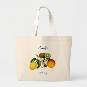 Grand Tote Bag Fleurs de citrons de la côte amalfitaine Italie